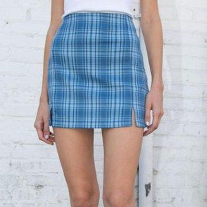 Brandy Melville - Blue Plaid Cara Skirt